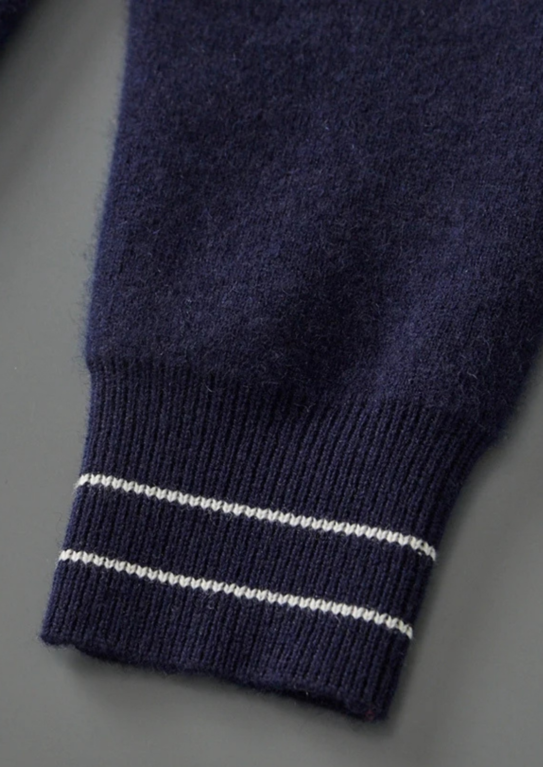 NOBA WOOL TWO-TONE POLO CARDIGAN