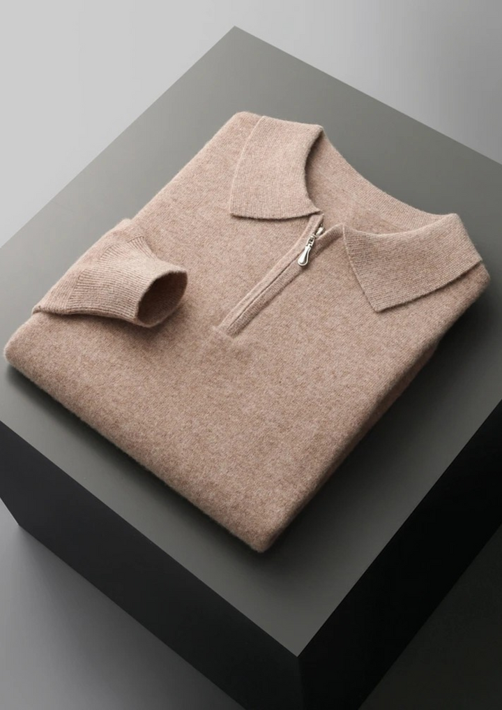 NOBA WOOL HALF ZIP POLO