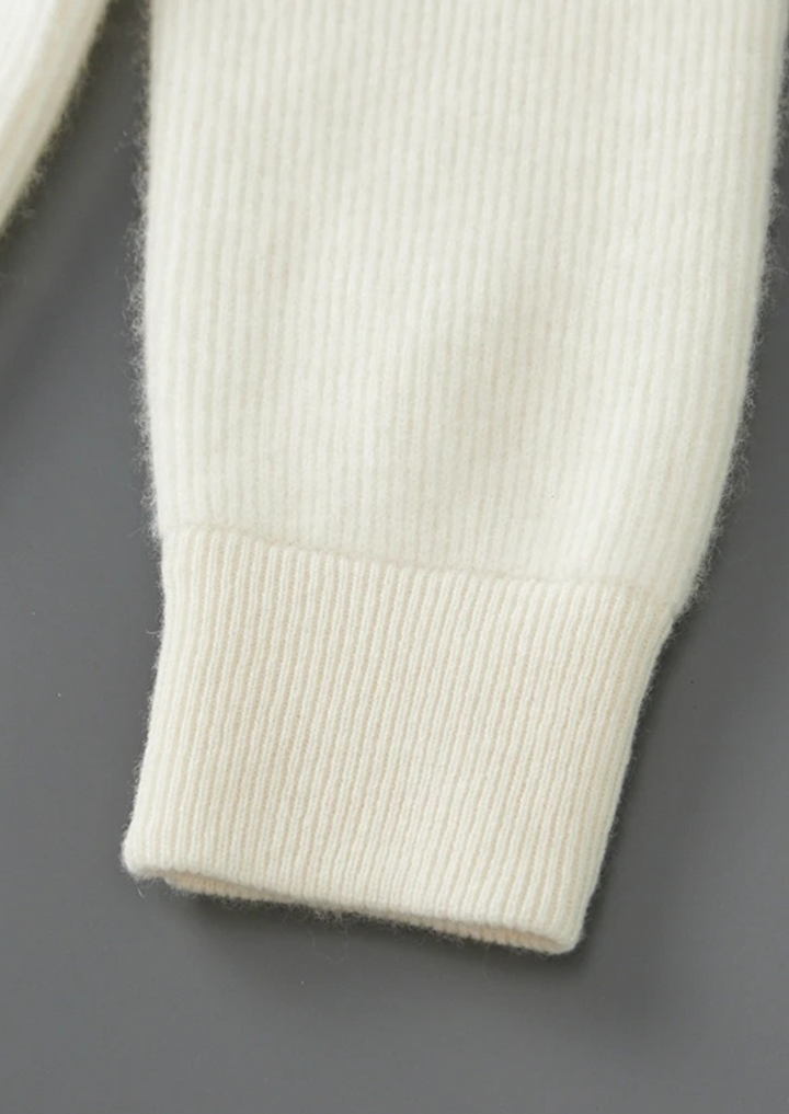 NOBA WOOL RIBBED ZIPPER CARDIGAN