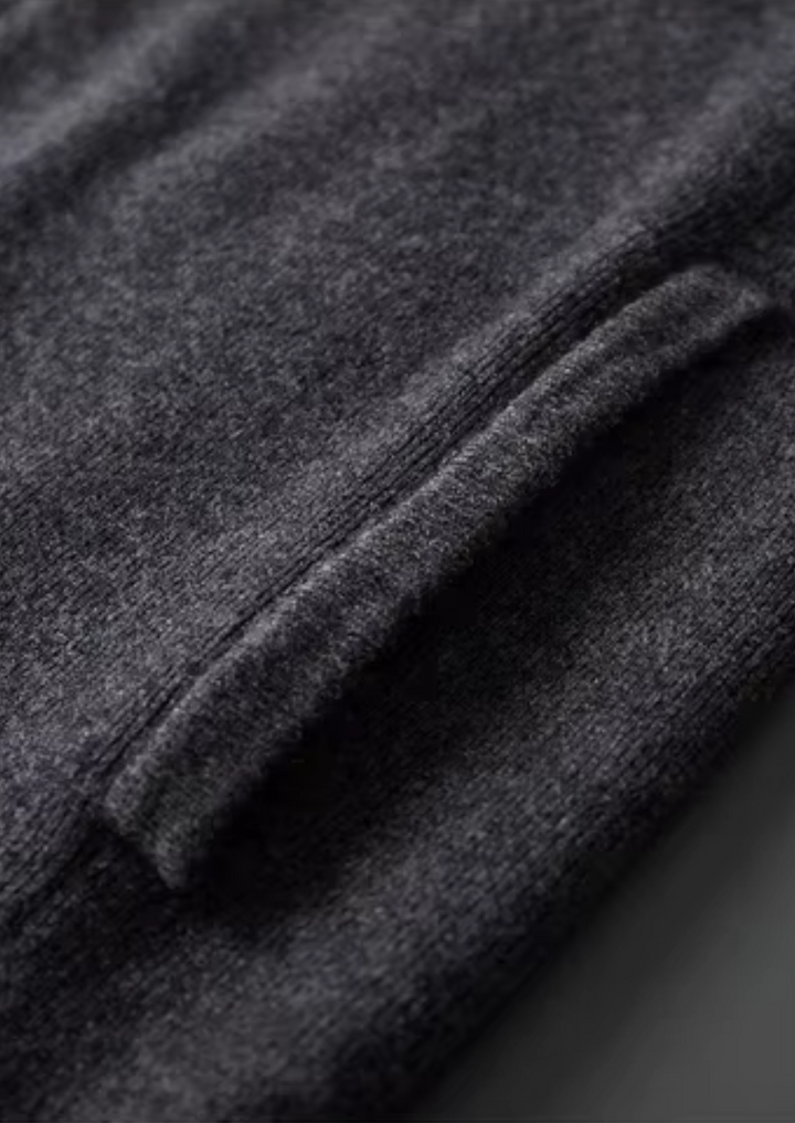 NOBA WOOL RIBBED POLO CARDIGAN