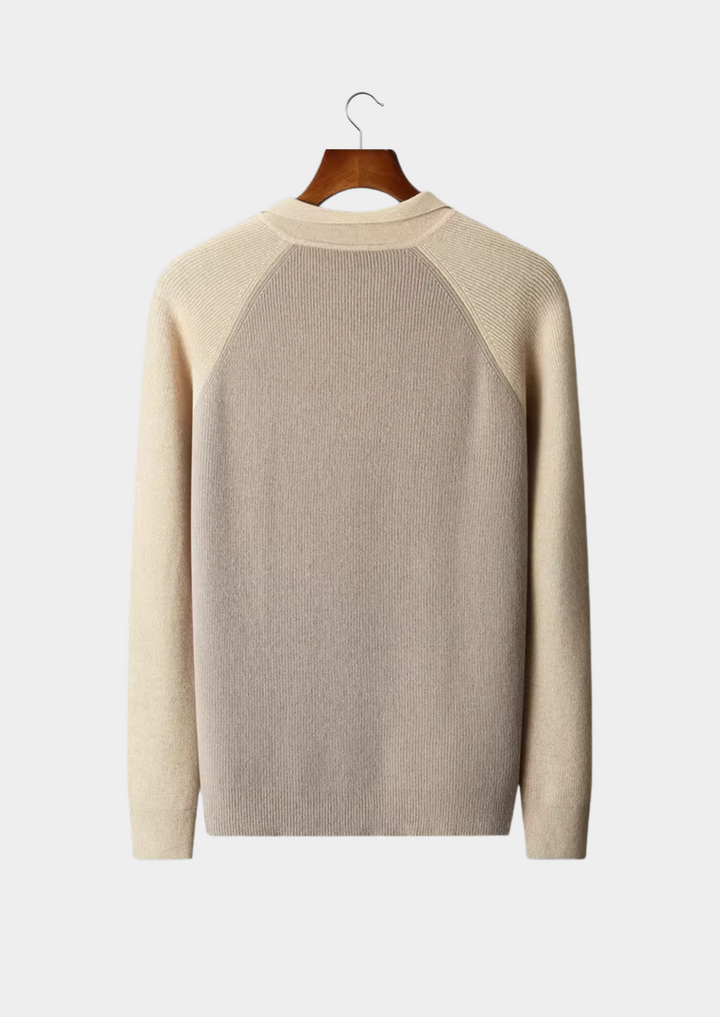 NOBA TWO TONE ZIPPER SWEATER POLO