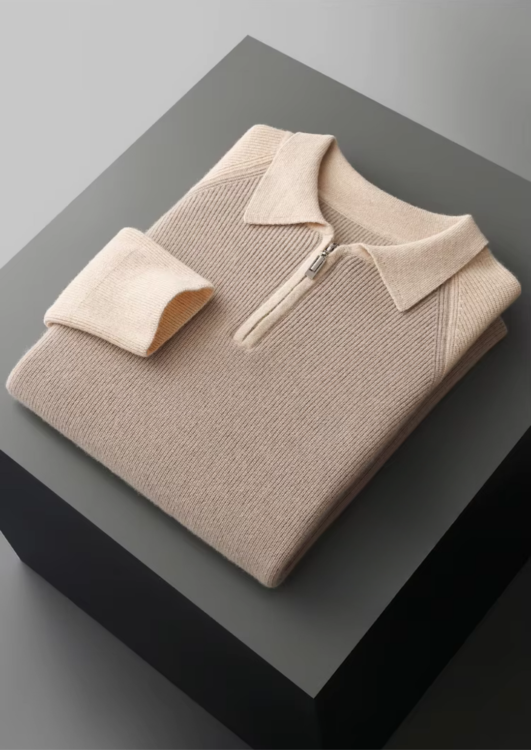 NOBA TWO TONE ZIPPER SWEATER POLO