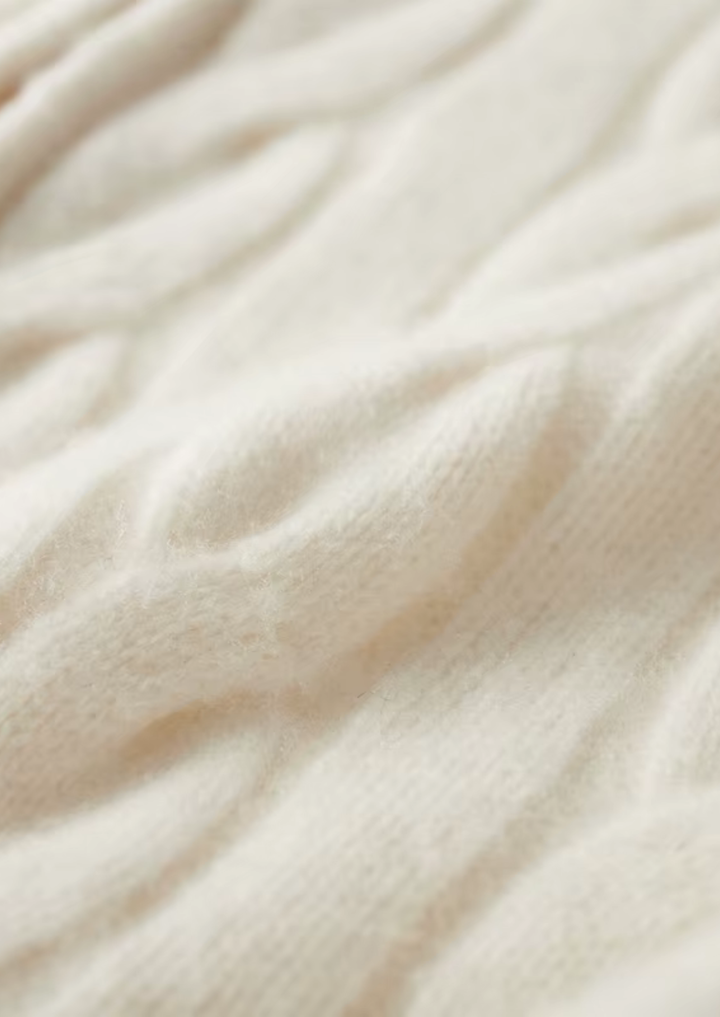 NOBA WOOL DUAL-ZIP CABLE CARDIGAN