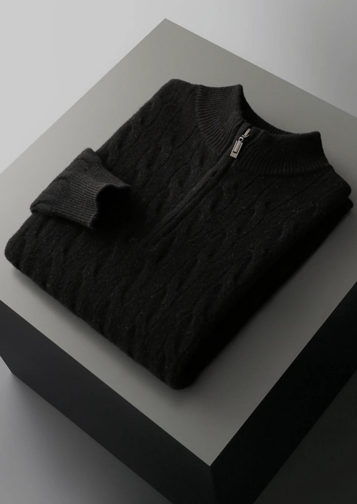 NOBA WOOL CABLE HALF ZIP