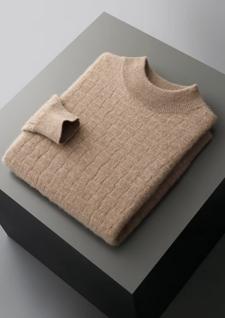 NOBA WOOL TEXTURED MOCKNECK