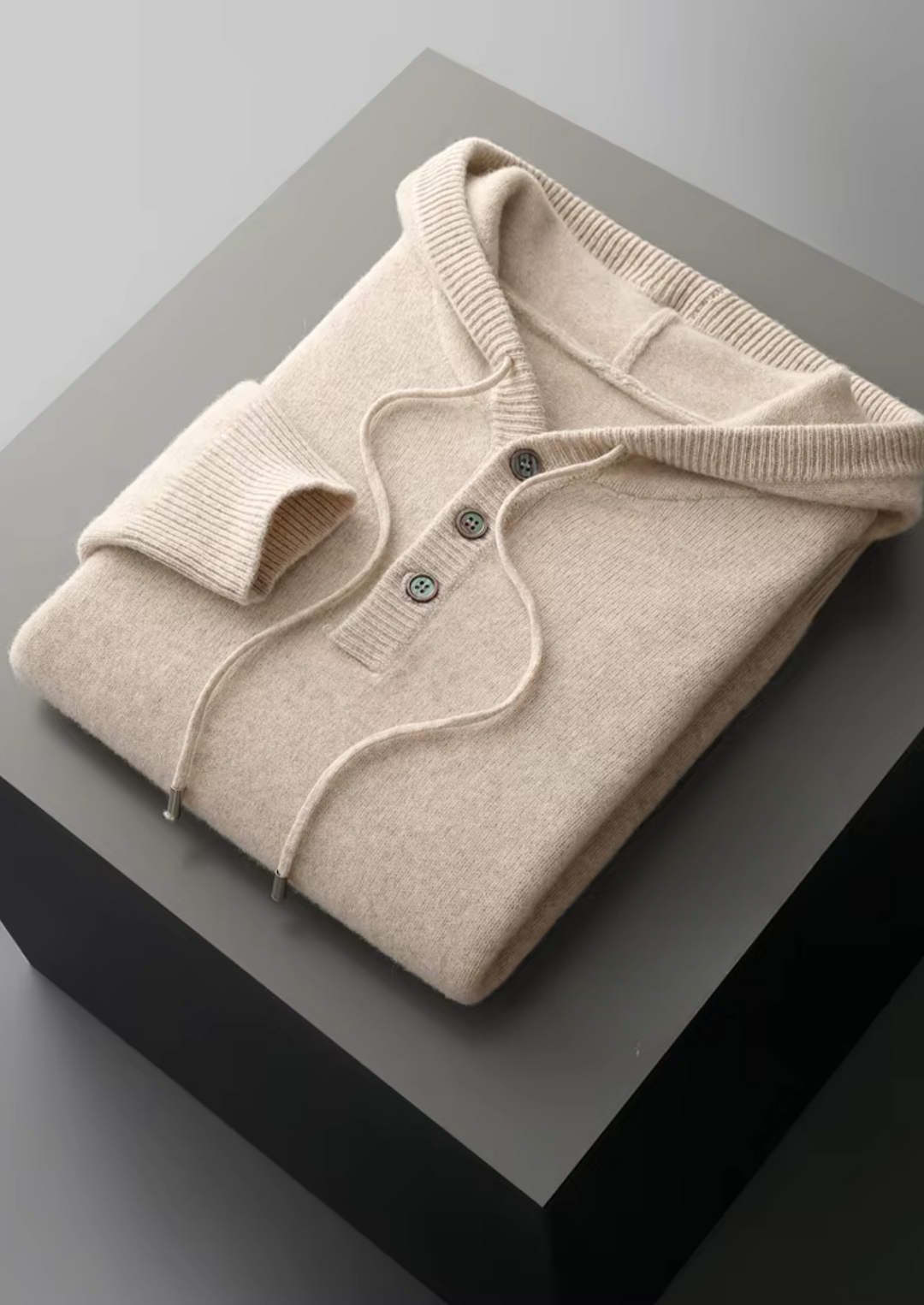 NOBA WOOL BUTTON HOODIE