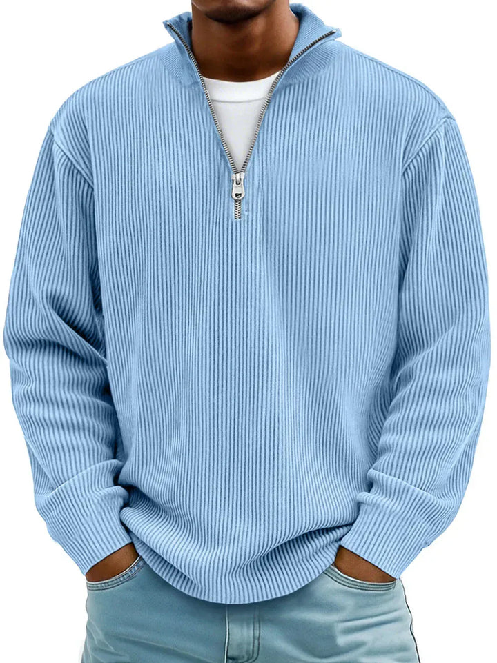 Vaeron gerippter Zip-Pullover