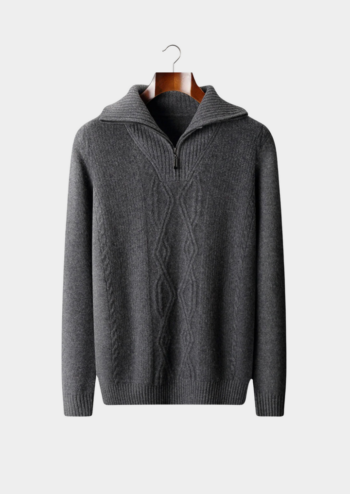 NOBA WOOL QUARTER ZIP SWEATER