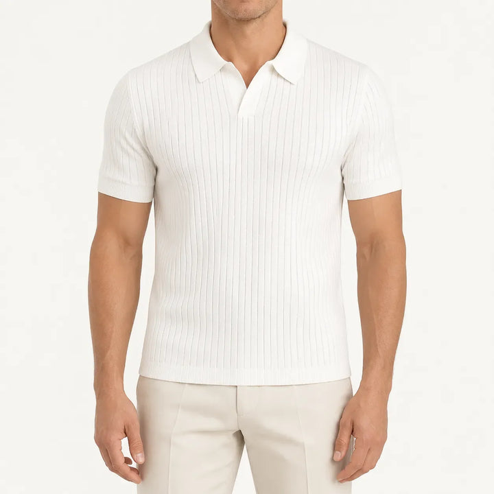 Luca Ribbed Knit Polo