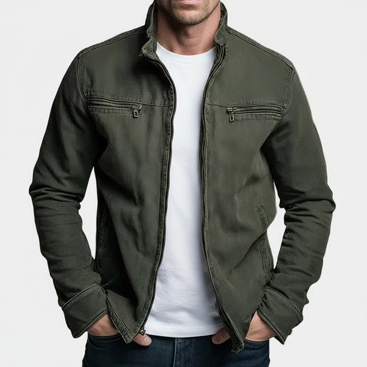 Denver Vintage-Baumwolljacke mit Reißverschluss