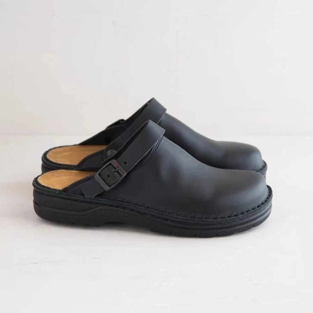 Leather Clogs - Men's Retro Slip On Shoes