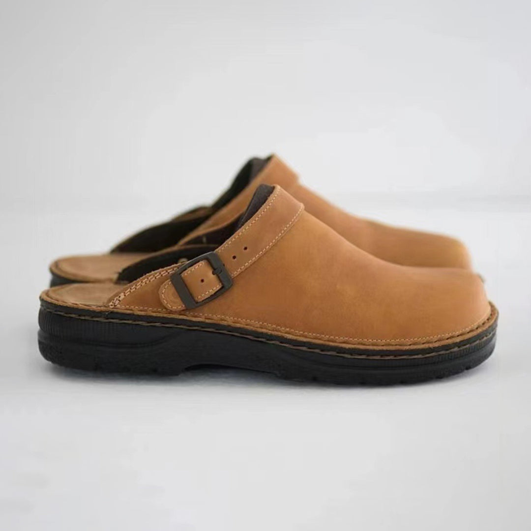 Leather Clogs - Men's Retro Slip On Shoes