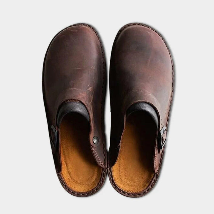 Leather Clogs - Men's Retro Slip On Shoes