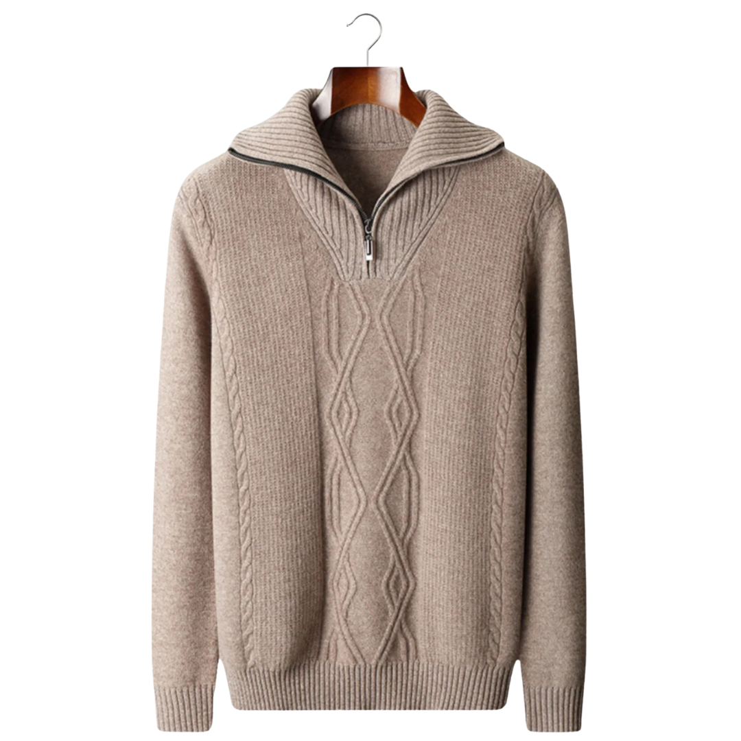 NOBA WOOL QUARTER ZIP SWEATER