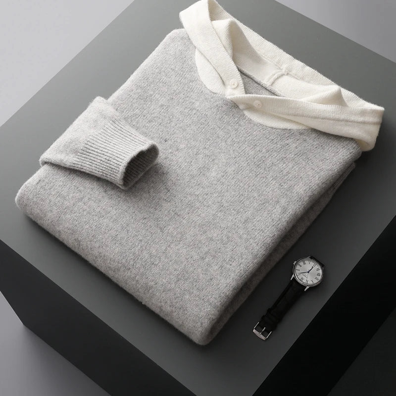 Alistair Merino Wool Hoodie fabric detail