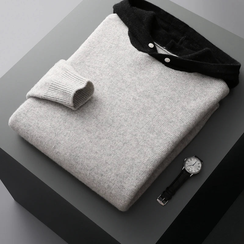 Alistair Merino Wool Hoodie close-up