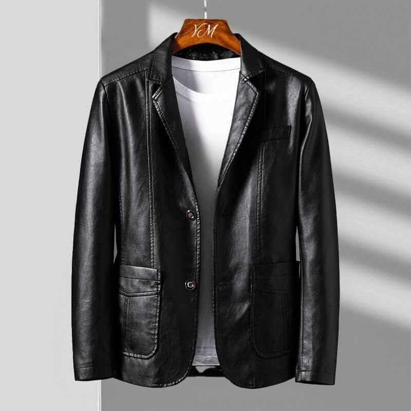 Alessandro Verdi Leather Jacket - Obsidian Black