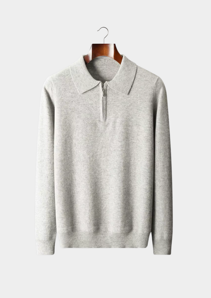 NOBA WOOL HALF ZIP POLO