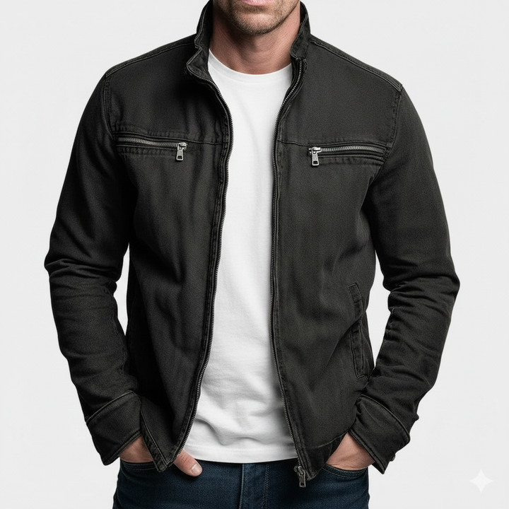 Denver Vintage-Baumwolljacke mit Reißverschluss