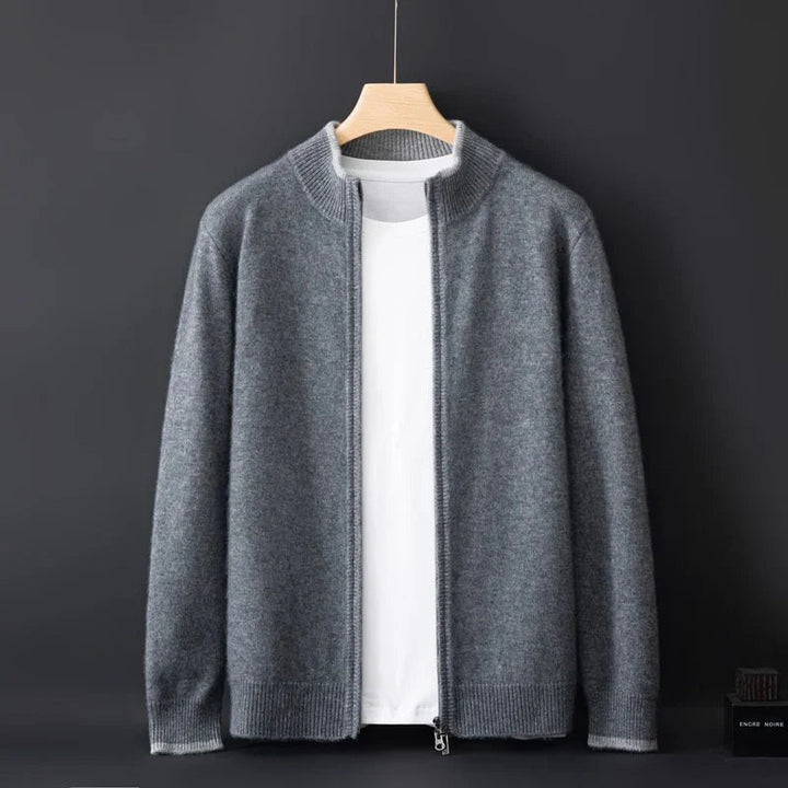 Riku Cashmere Zip Jacket in Khaki