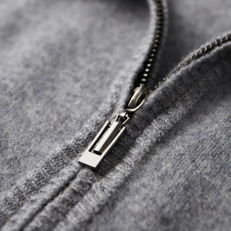 Riku Cashmere Zip Jacket in Gray