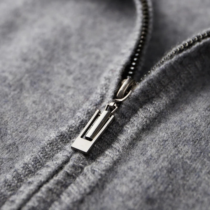 Riku Cashmere Zip Jacket in Gray