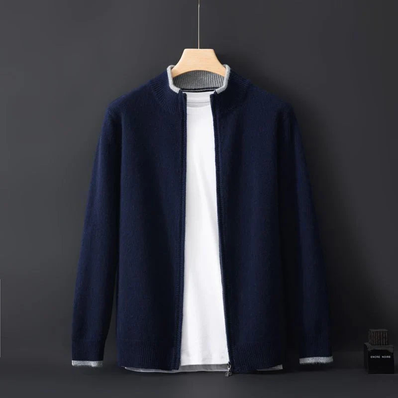 Riku Cashmere Zip Jacket in Gray