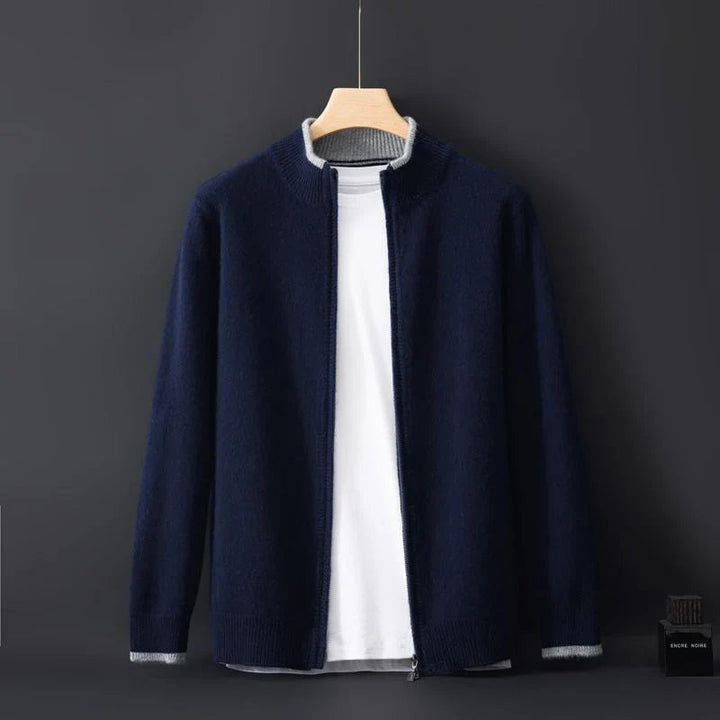 Riku Cashmere Zip Jacket in Gray