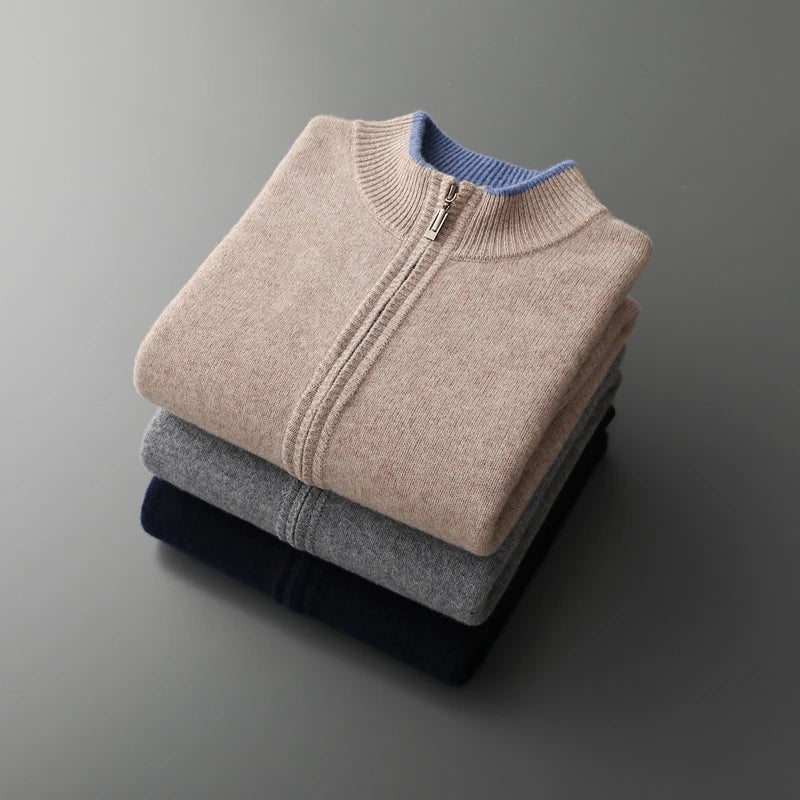 Riku Cashmere Zip Jacket in Gray